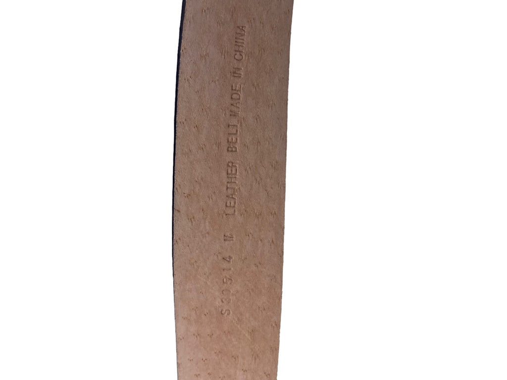 Medium Women's Black Leather Adjustable Belt Fits 32"-36" Waist 1 3/8" Width