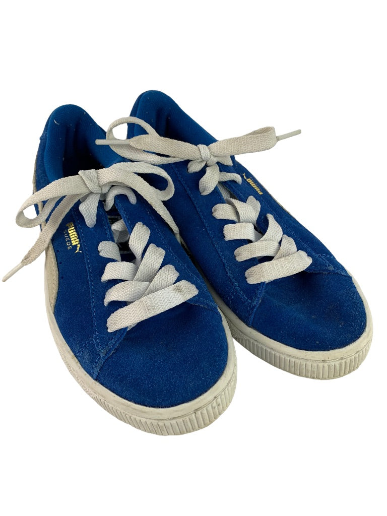 3.5M Youth Puma Blue Suede Big Kids Lace Up Sneakers