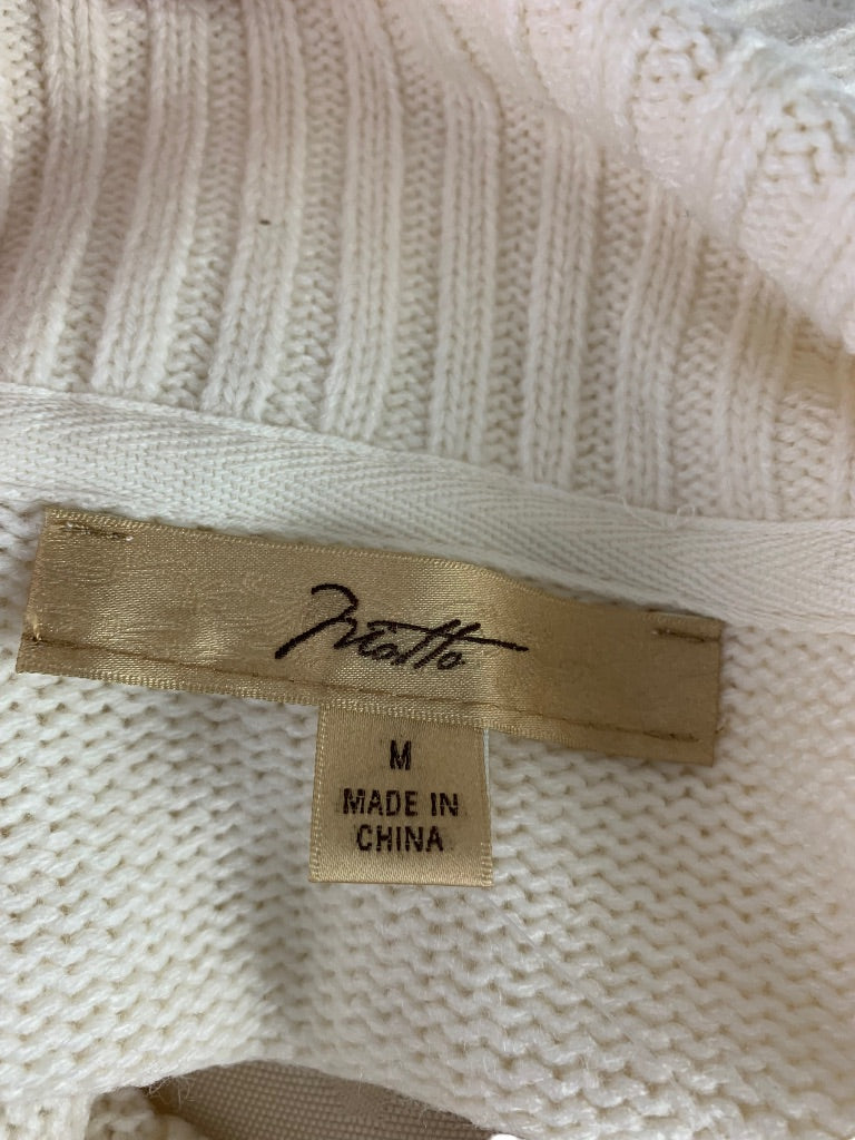 Medium Motto Ivory Long Cardigan Sweater Women's New