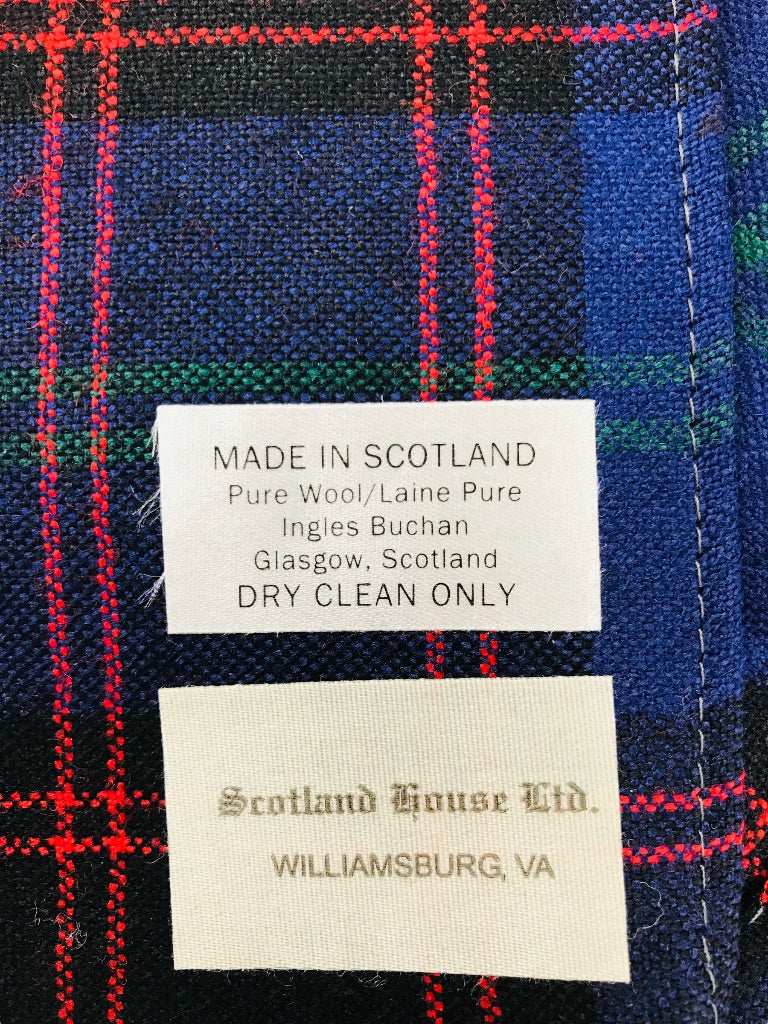 Scotland House Ltd. 100% Pure Wool Scarf Blue Green Red Plaid Scarf 54" x 10.5"
