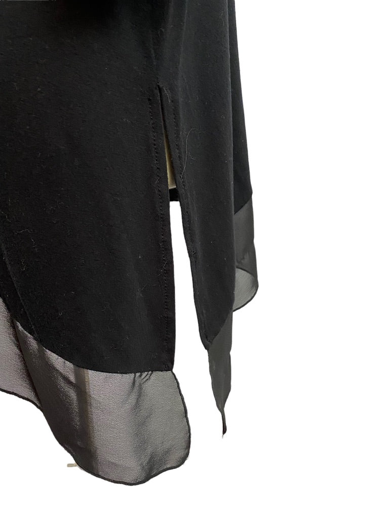 18/20 Lane Bryant Women's Black V-Neck Shirt Flounce Hem Pullover Top