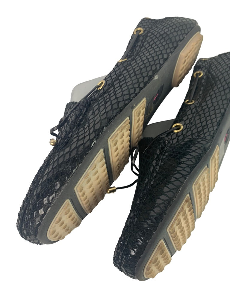 9M Isaac Mizrahi Live Black Patent Leather Women's Pull On Loafers Flats