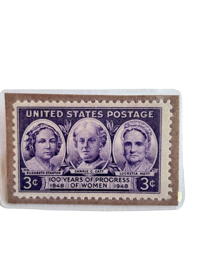 Stamp Brooch Pin "3 Cents US Progress of Women" 1 3/8" x 1 7/8"