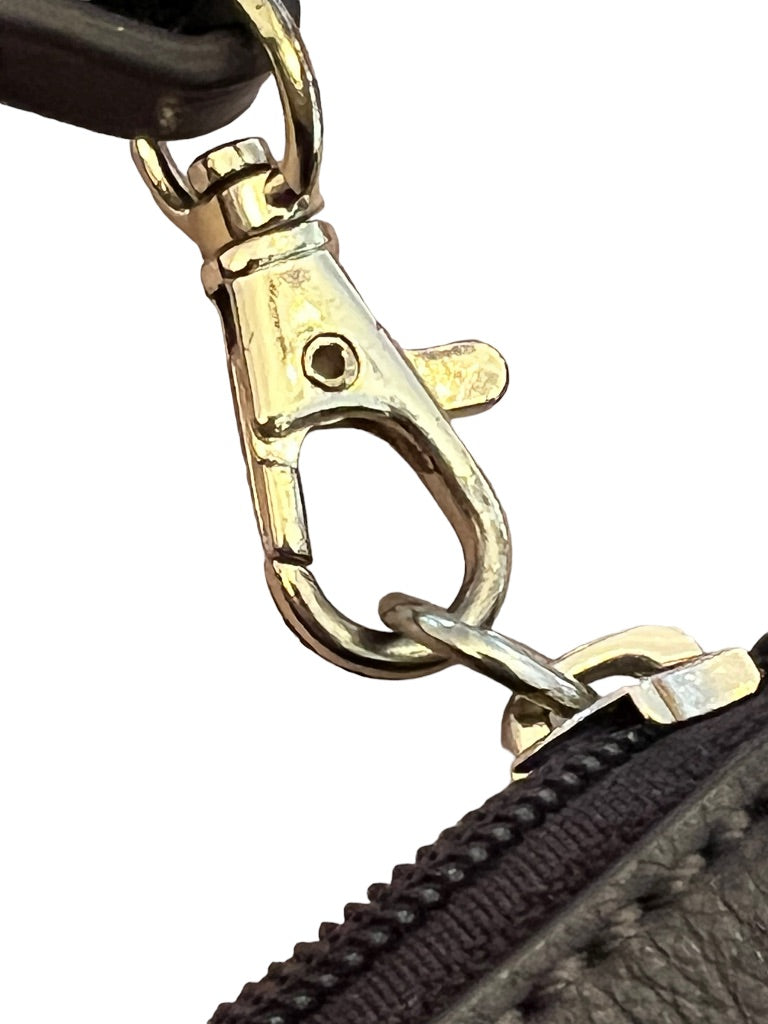 Spartina Pleated Wristlet in Purple Floral Linen 6.5" x 4.25"