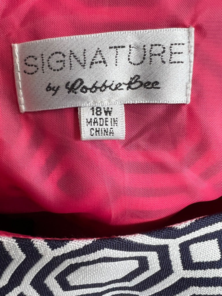 16W Signature by Robbie Lee Geometric Shift Dress Sleeveless