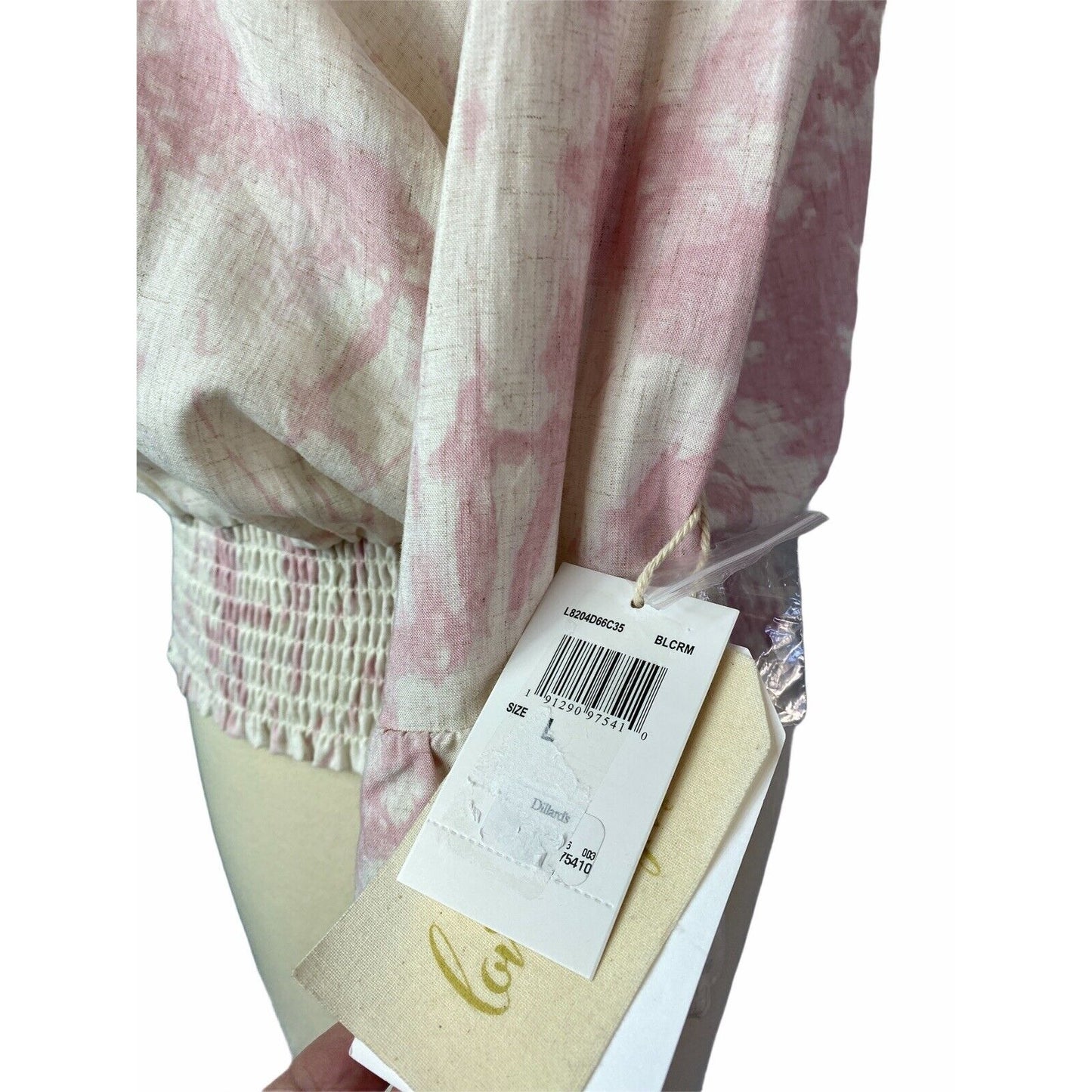 Large Tye Dye Long Sleeve Elastic Waist Blouse Love & Piece Top NWT