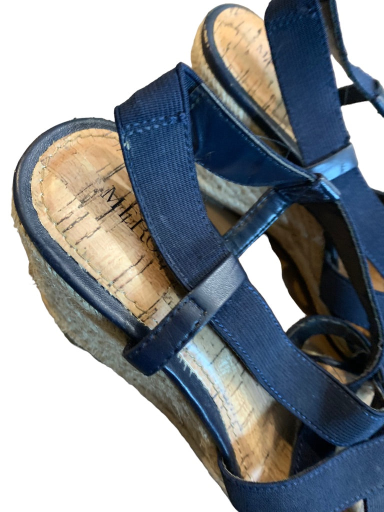 7M Merona Women's Navy Blue Espadrille 3" Wedge Sandals