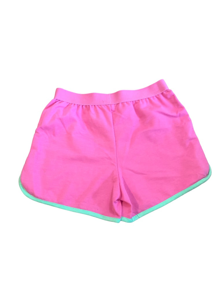 10 Disney Princess Girls Youth Pink Shorts Pull On Green Trim