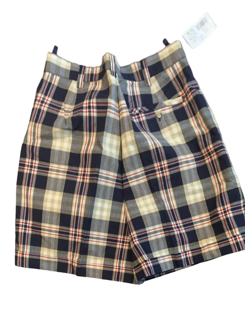 10 Izod Women's Plaid Vintage 1980s Golf Shorts New Cream Navy
