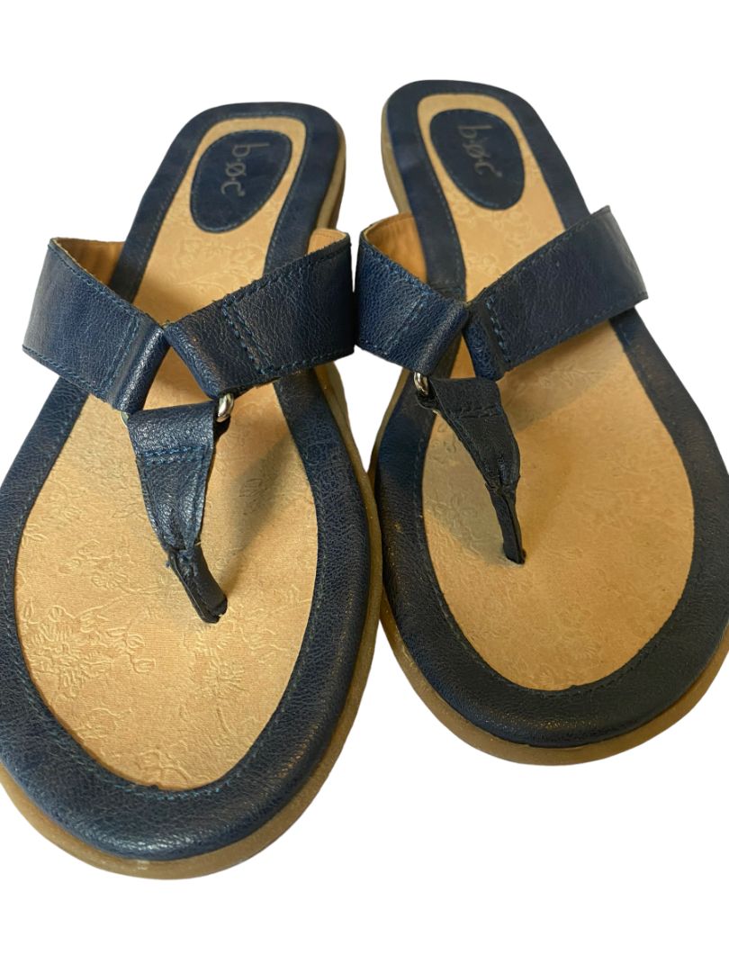 9 BOC Zita Thong Sandals Navy Comfort Flip Flops EUC