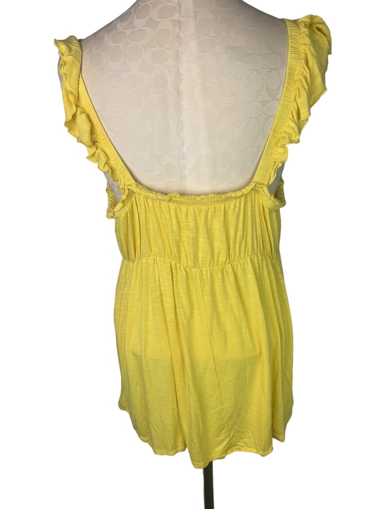 2X Torrid Women's Yellow Ruffle Strap Tank Top Sleeveless Jersey Knit