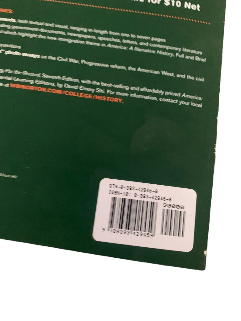 For the Record: A Documentary History of America V1 7E Shi Mayer Paperback