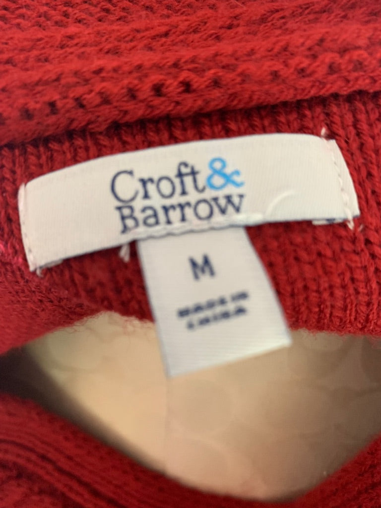 Medium Croft & Barrow Women's Red Pullover Sweater Textured