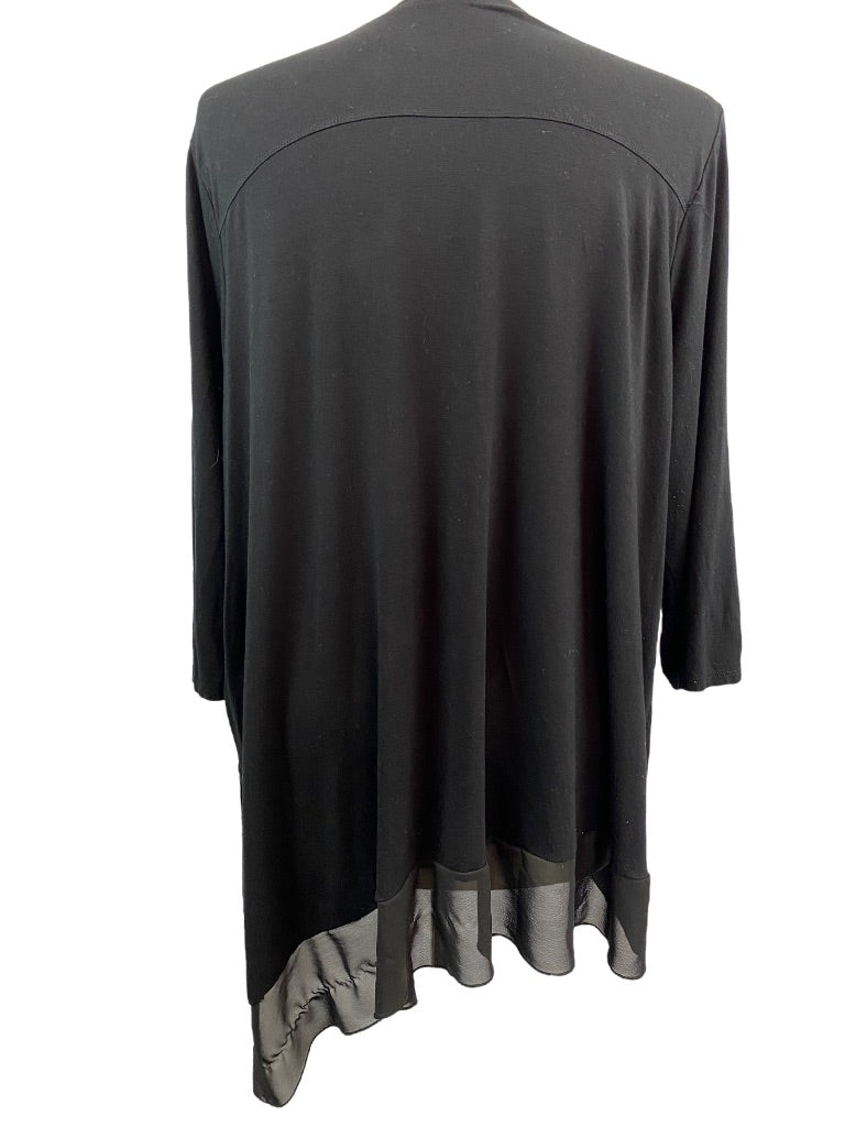 18/20 Lane Bryant Women's Black V-Neck Shirt Flounce Hem Pullover Top