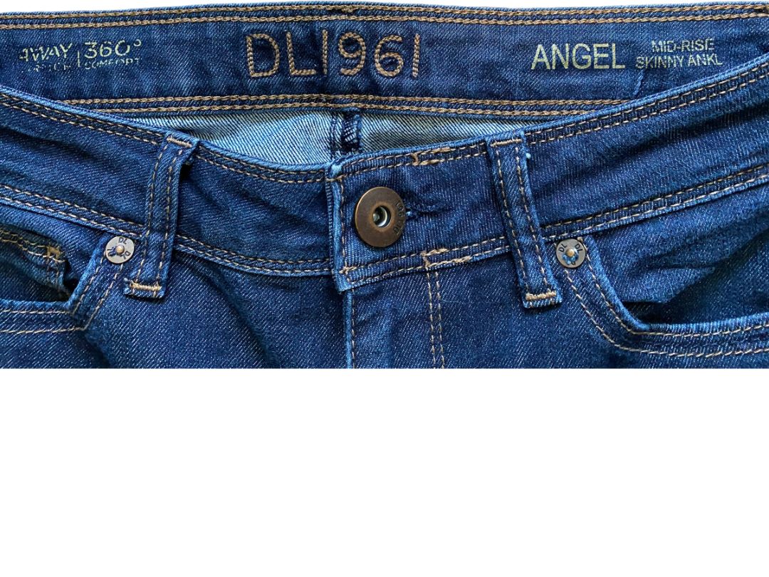 27 DL1961 Angel Mid Rise Skinny Ankle Jeans Dark Wash