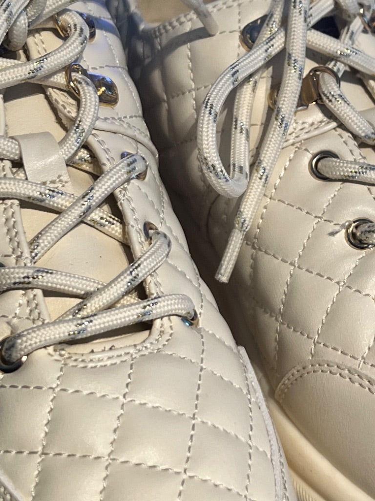 9.5 Rachel Zoe Women's Luxury Fashion Sneaker Michaela Cream NWOB