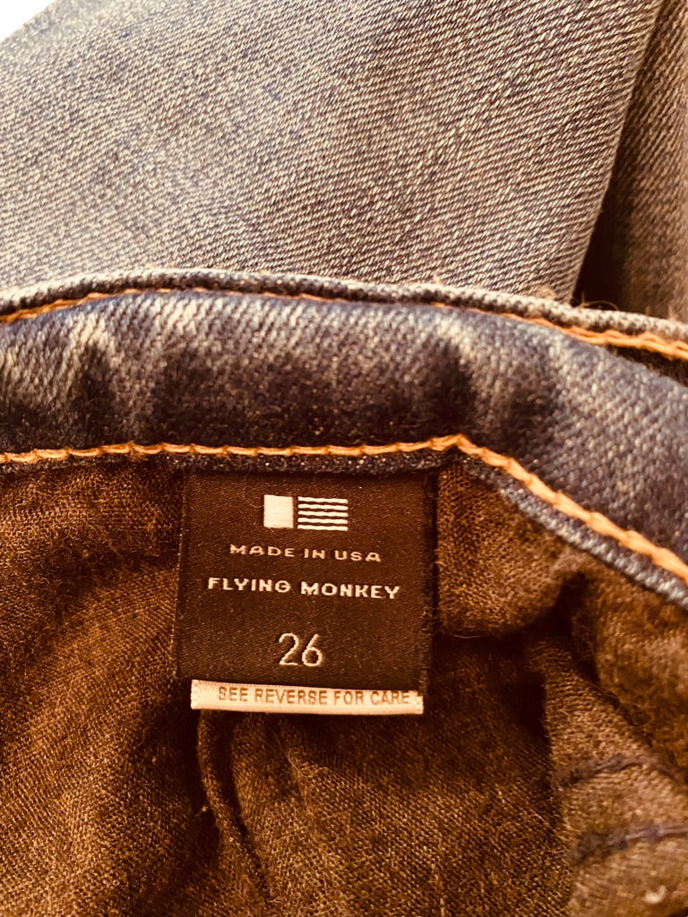 26 Flying Monkey Platinum Women's Distressed Skinny Jeans Made in USA Denim