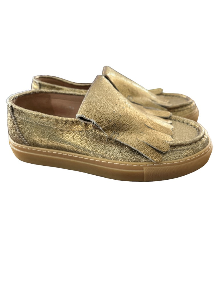8 (38) Dries Van Noten Gold Metallic womens Loafers Slip On Shoes EUC