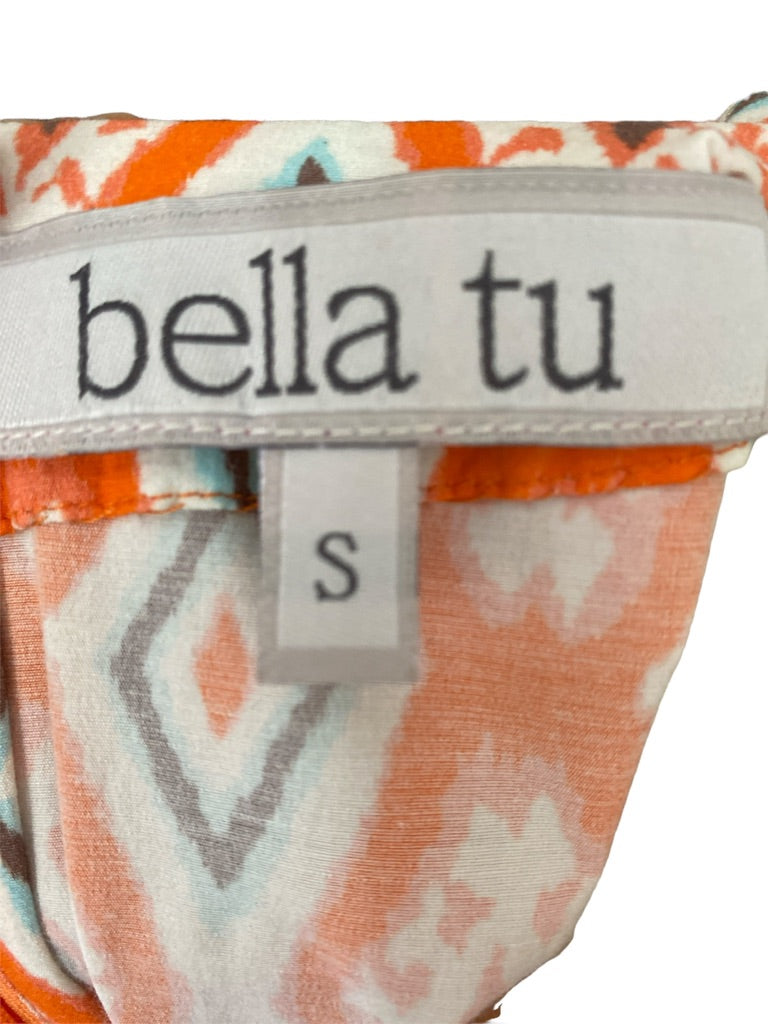 Small Bella Tu Orange Beaded Sleeveless Sheath Dress