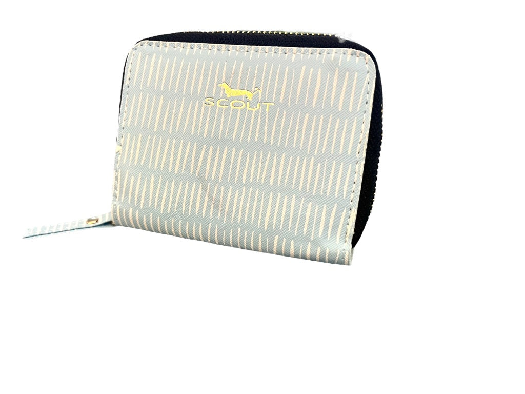 Scout Blue and White Zip Around Wallet 2 Open Slots 4.5" x 3.5"