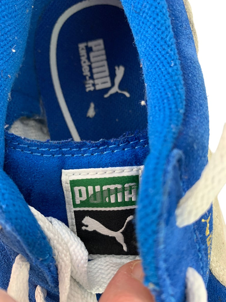 3.5M Youth Puma Blue Suede Big Kids Lace Up Sneakers