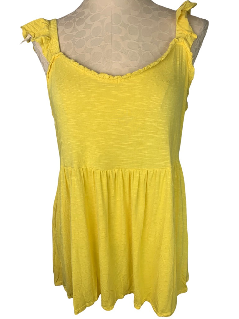 2X Torrid Women's Yellow Ruffle Strap Tank Top Sleeveless Jersey Knit