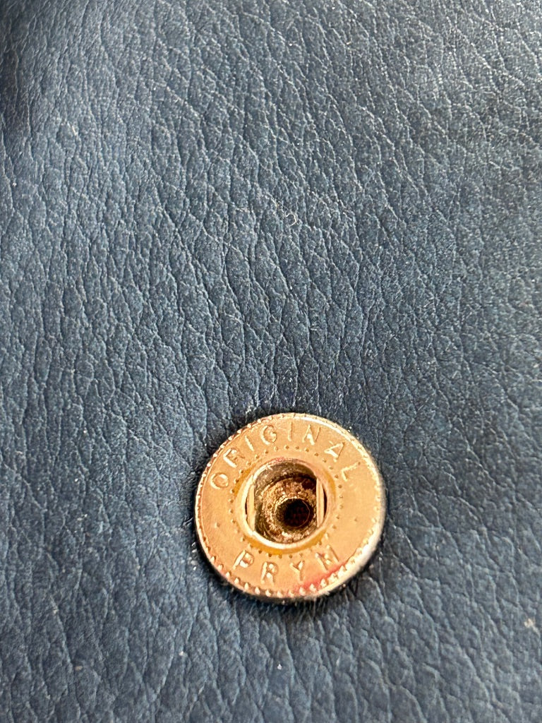 Blue Marbled Leather Wallet RFID Bifold Snap Change Compartment Snap