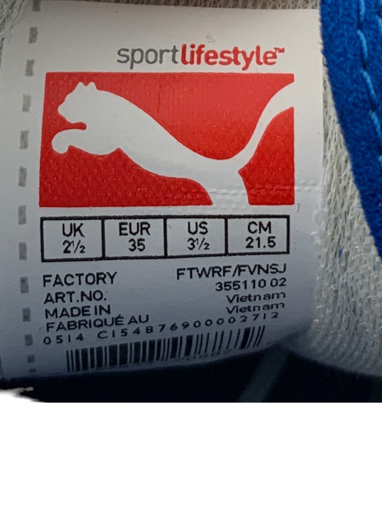 3.5M Youth Puma Blue Suede Big Kids Lace Up Sneakers