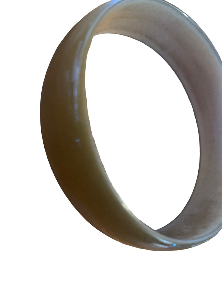 Vintage Frosted Taupe Acrylic Bangle Bracelet 2.5" Inside Diameter 3/4" Width