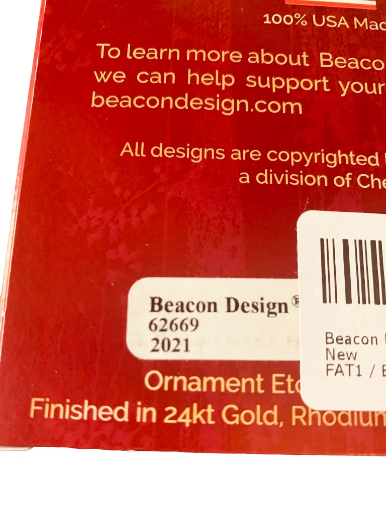Beacon Designs "2021" Ornament Made in USA Finished in 24K Gold Ornate