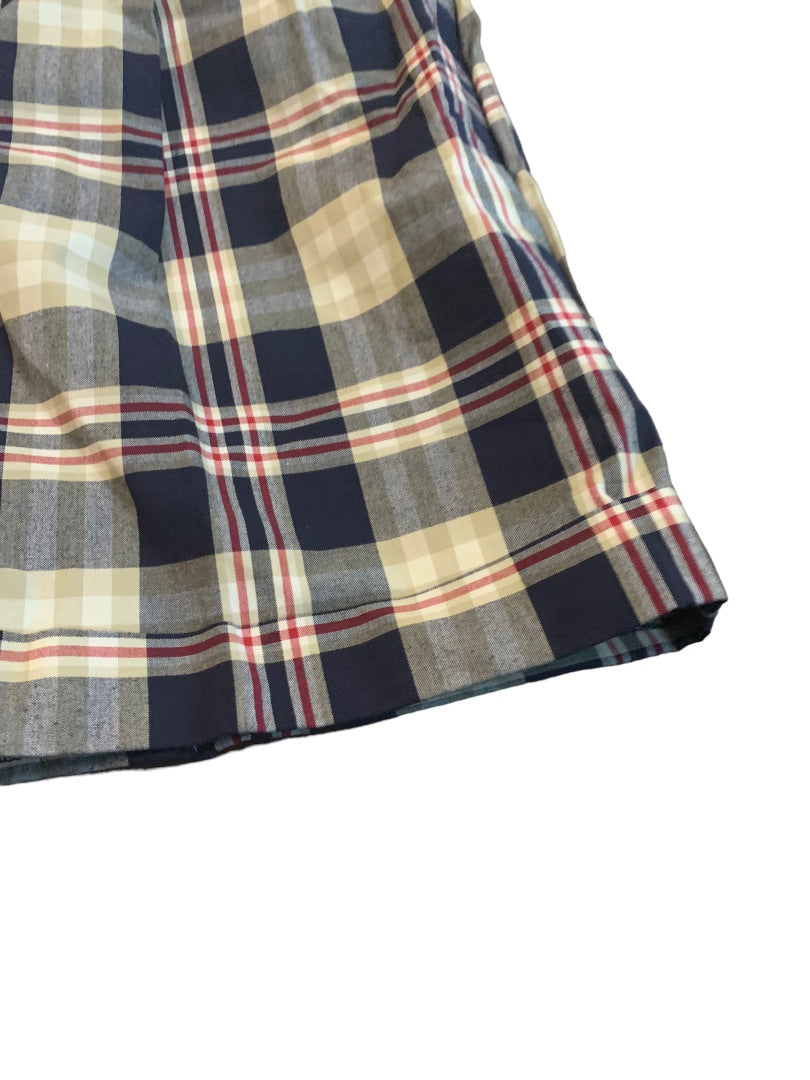 10 Izod Women's Plaid Vintage 1980s Golf Shorts New Cream Navy