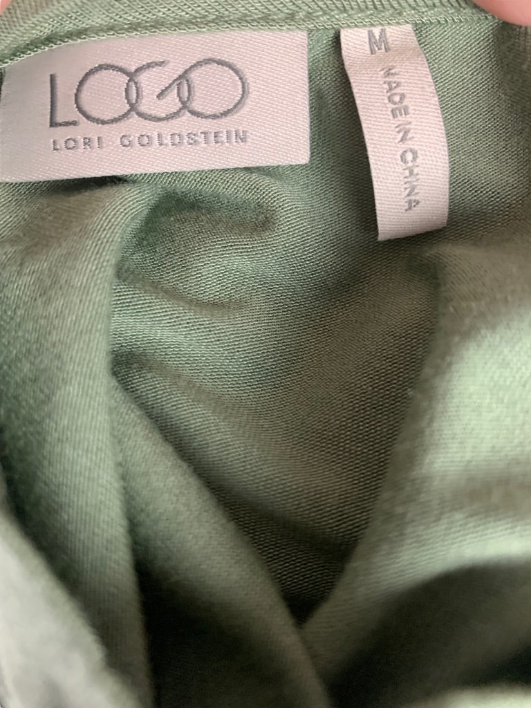 Medium LOGO Lori Goldstein Women's Sage Green New Tunic Sharkbite Hem