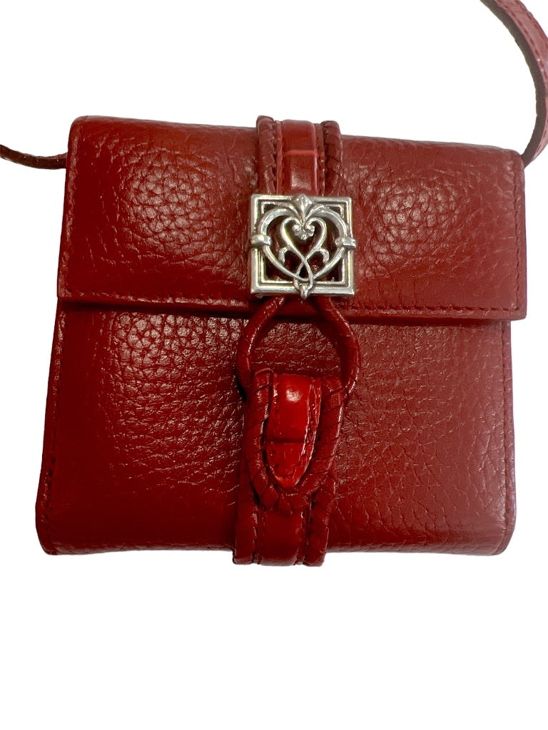 Brighton Red Leather Small Crossbody Convert To Wallet EUC