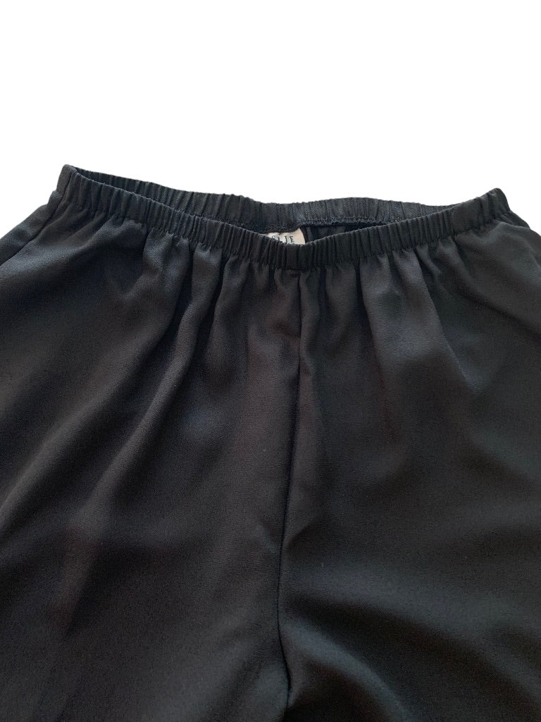 14P Leslie Fay Petite Women's Black Lightweight Slightly Sheer Pull On Pants Pockets