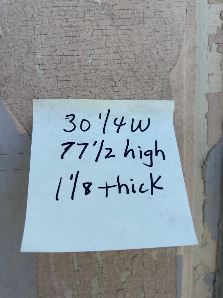 Antique 4 Panel Solid Wood Door Architectural Salvage 77.5"h x 30.25"w White