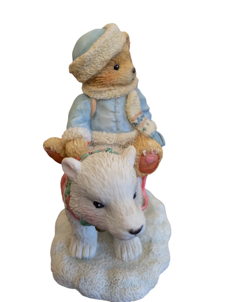 Vintage 1994 Cherished Teddies 622796 Eric "Bearings Tidings of Joy" Figurine Enesco