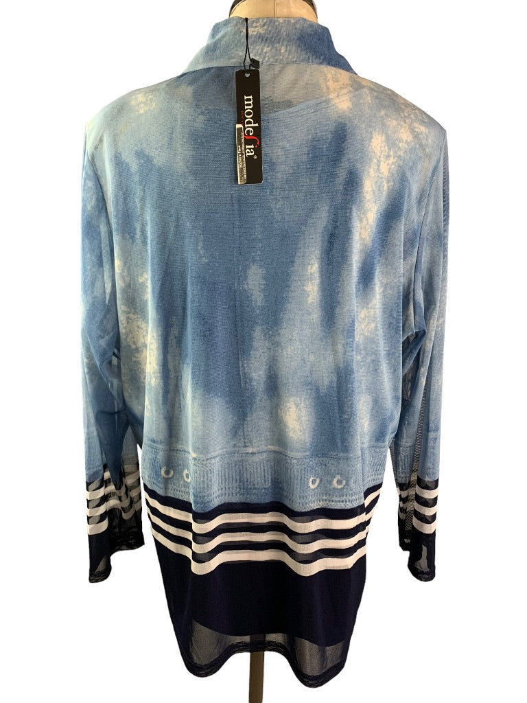 XXL Modelia Women's New Blue Twin Set Mesh Jacket Denim Design