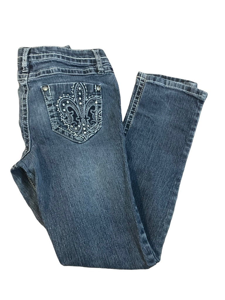 10 Lulu Luv Girls Adjustable Waist Embellished Stretch Skinny Jeans