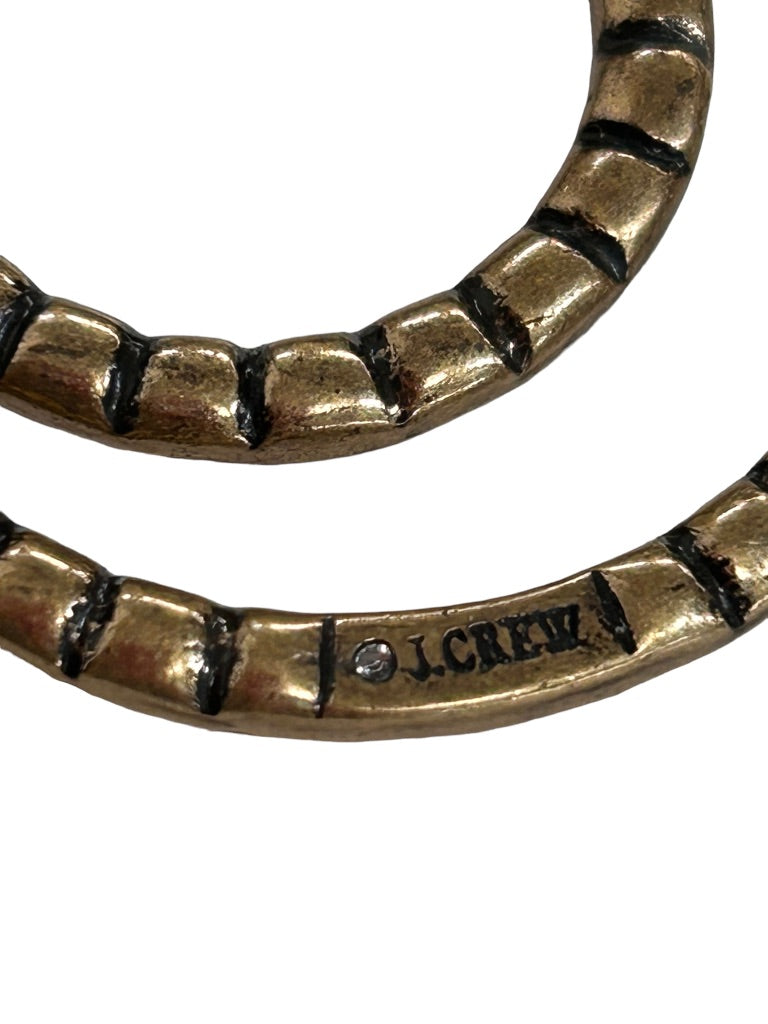 J.Crew Circle Earrings Rhinestone Double Vision Post Pierced Earrings 1 5/8"