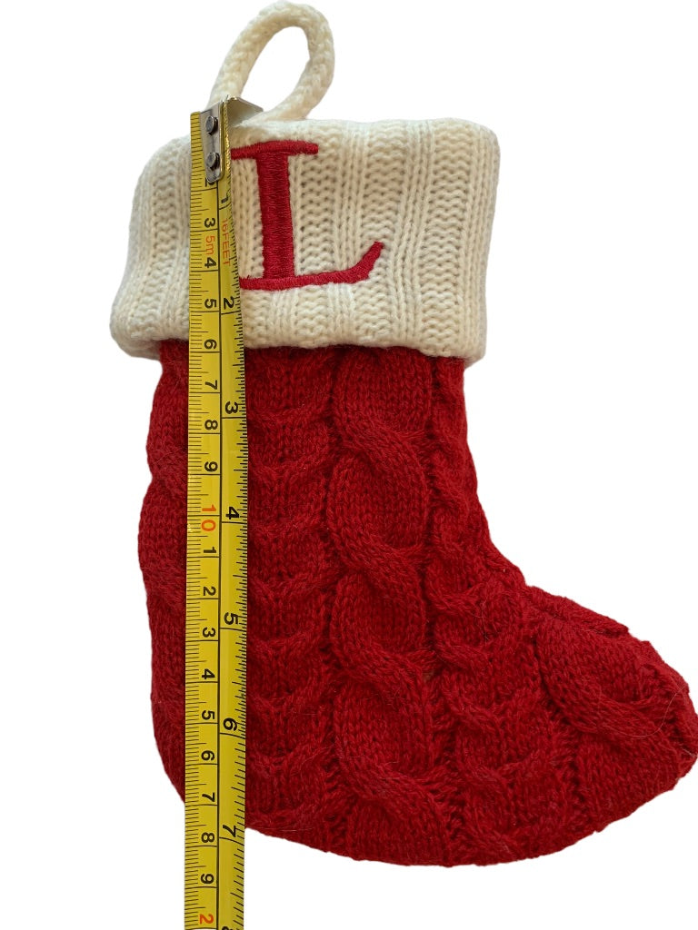 St. Nicholas Square Mini 7" Knit Monogram Christmas Stocking "L"