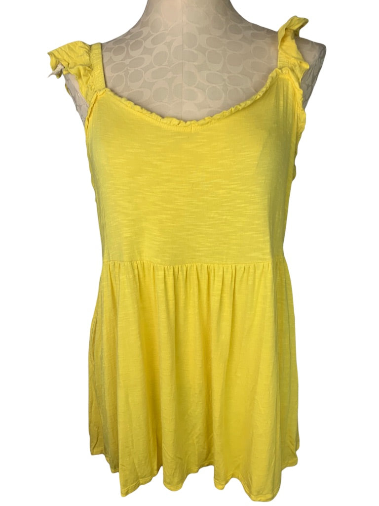 2X Torrid Women's Yellow Ruffle Strap Tank Top Sleeveless Jersey Knit