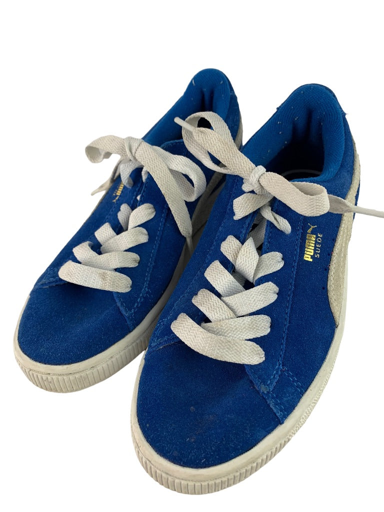 3.5M Youth Puma Blue Suede Big Kids Lace Up Sneakers