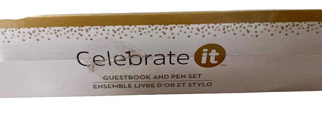 Celebrate It Wedding Guestbook and Pen 3 Piece Set NIB