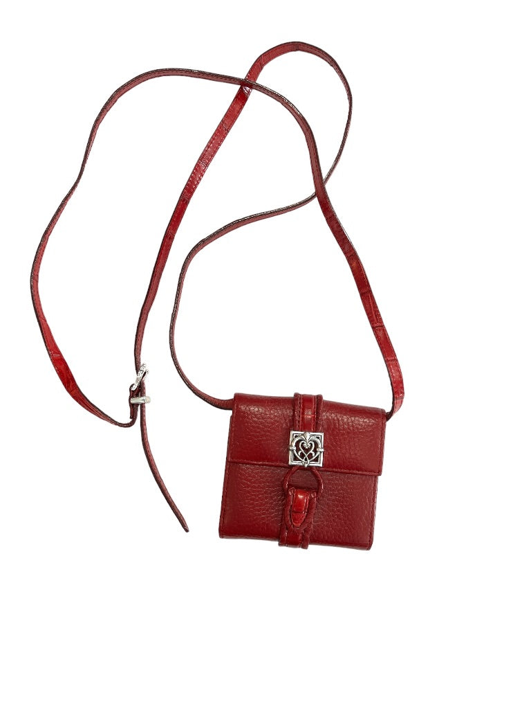 Brighton Red Leather Small Crossbody Convert To Wallet EUC