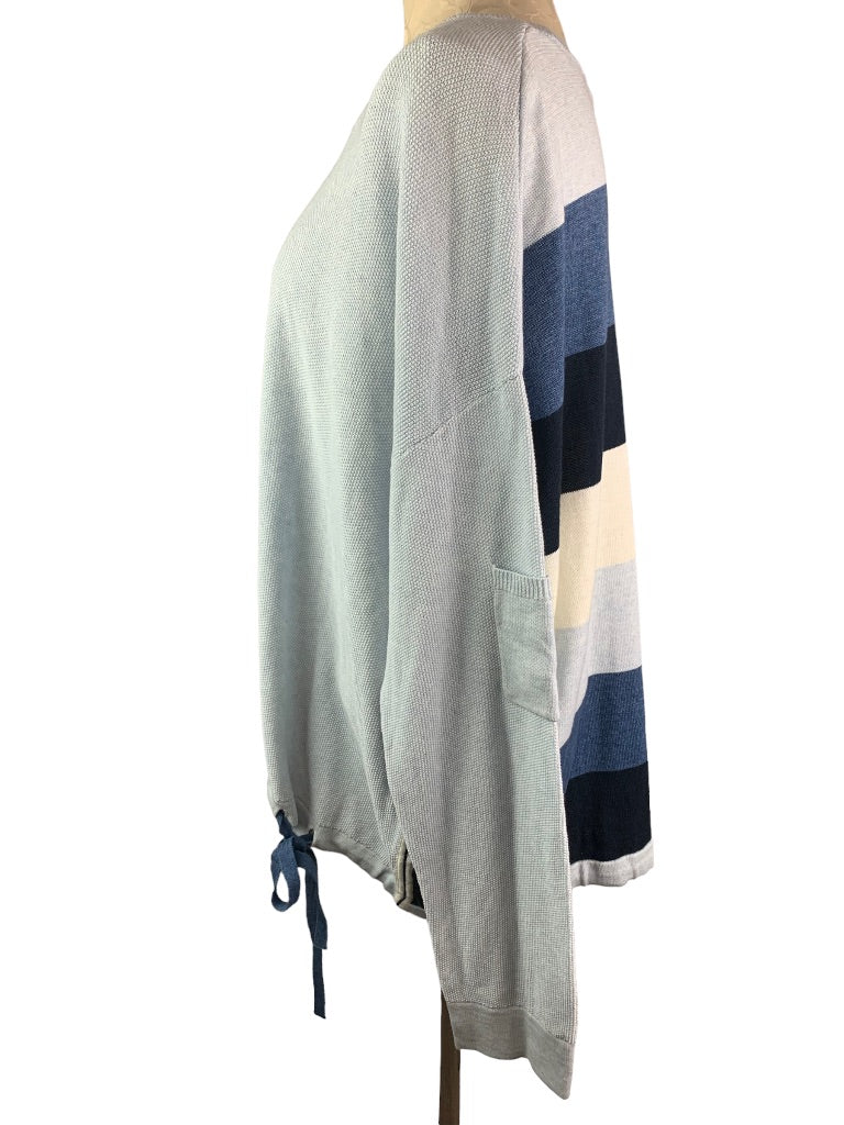 XXL Renuar Women's Blue Pullover Color Block Sweatshirt New $94