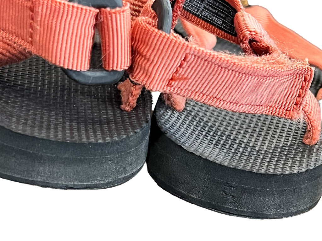 8 Teva Women's Backpack Original Coral Thong Strap Sandals