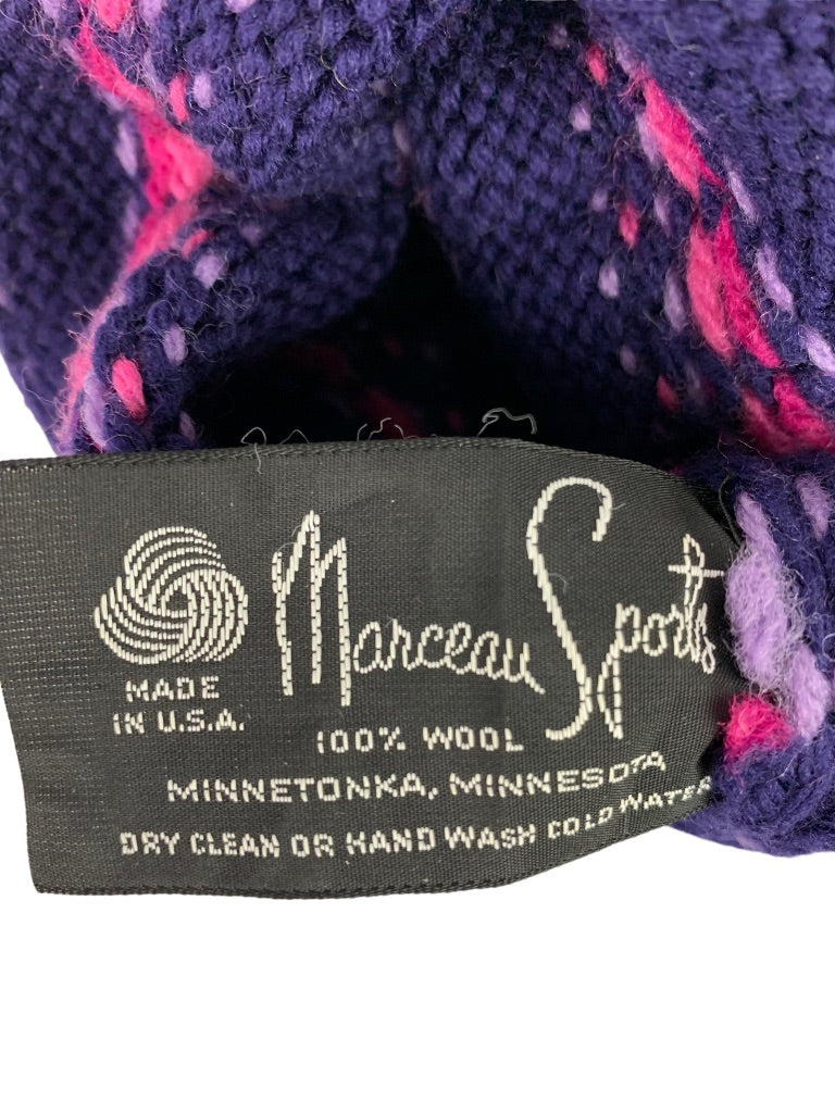 Marceau Sports Women's Beanie Ski Hat Wool Made in USA Purple Pink