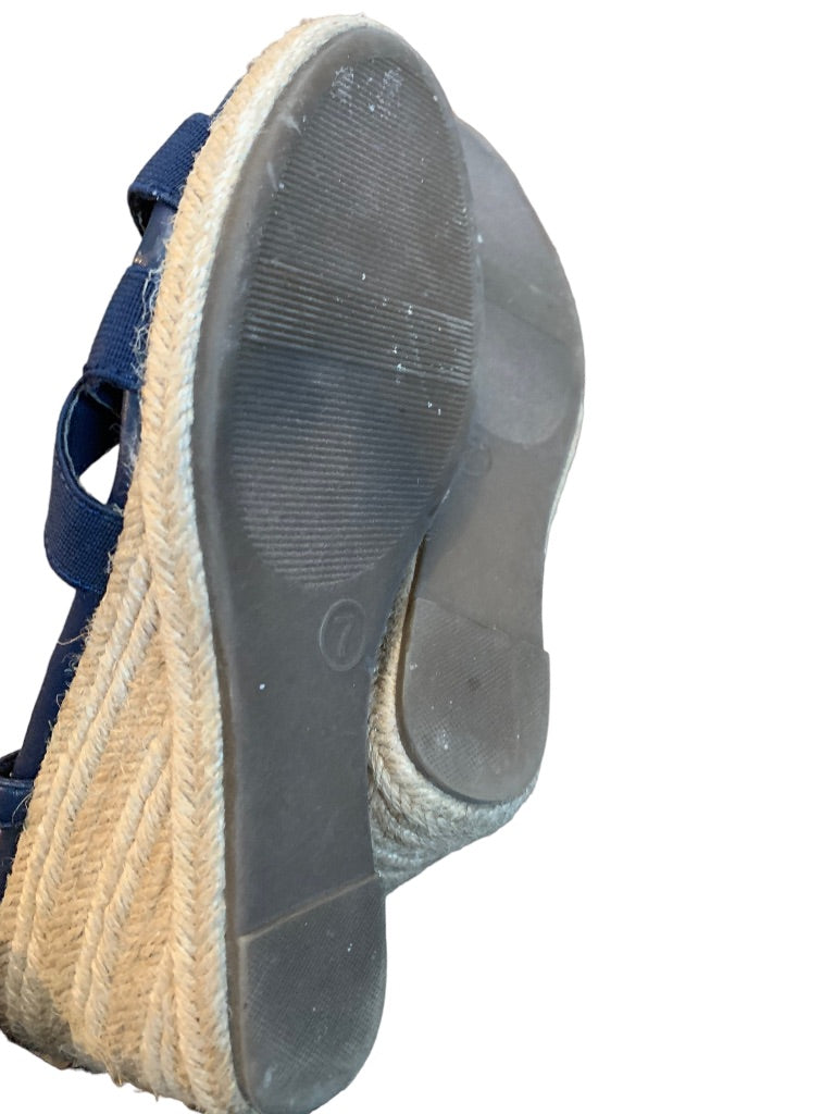 7M Merona Women's Navy Blue Espadrille 3" Wedge Sandals