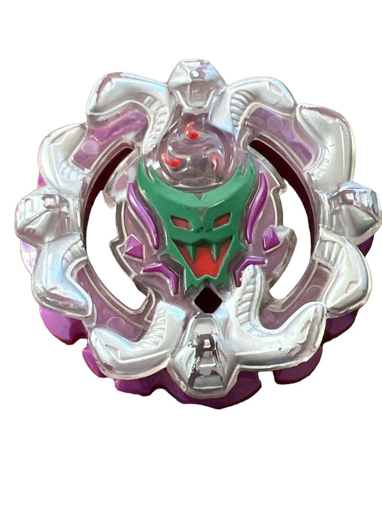 Three Beyblade Tops with 2 Plastic Launchers Hyper Sphere Infinty, Shock Typhon T4 and Bushan Ashura Hurricane