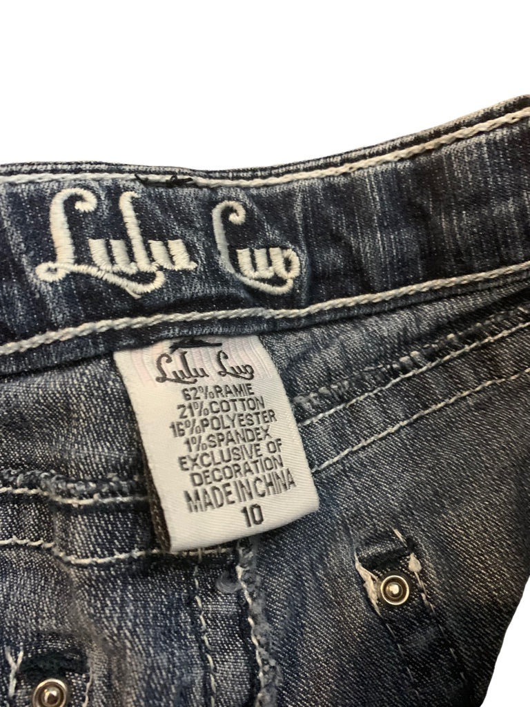 10 Lulu Luv Girls Adjustable Waist Embellished Stretch Skinny Jeans